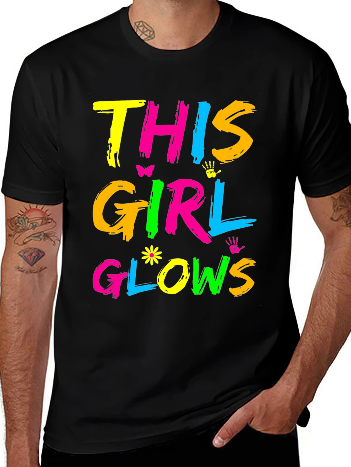 Variant 12 of This Girl Glows Black Graphic Tee