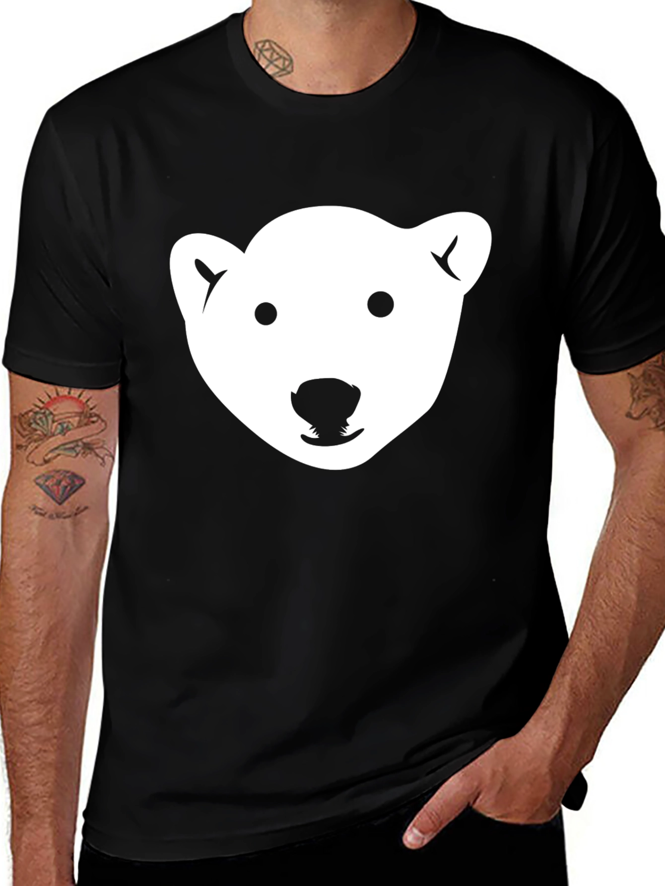 Variant 11 of Cool Black Polar Bear T-Shirt