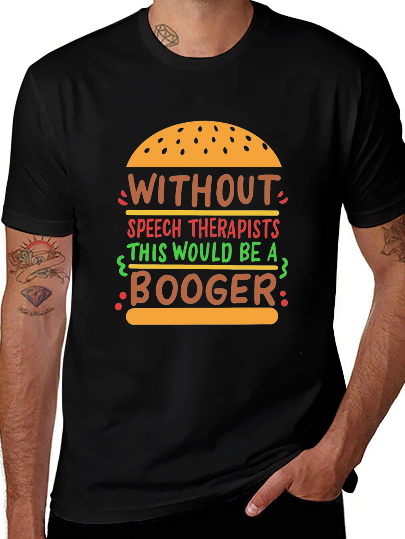 Variant 11 of Speech Therapist Funny Burger Graphic T-Shirt