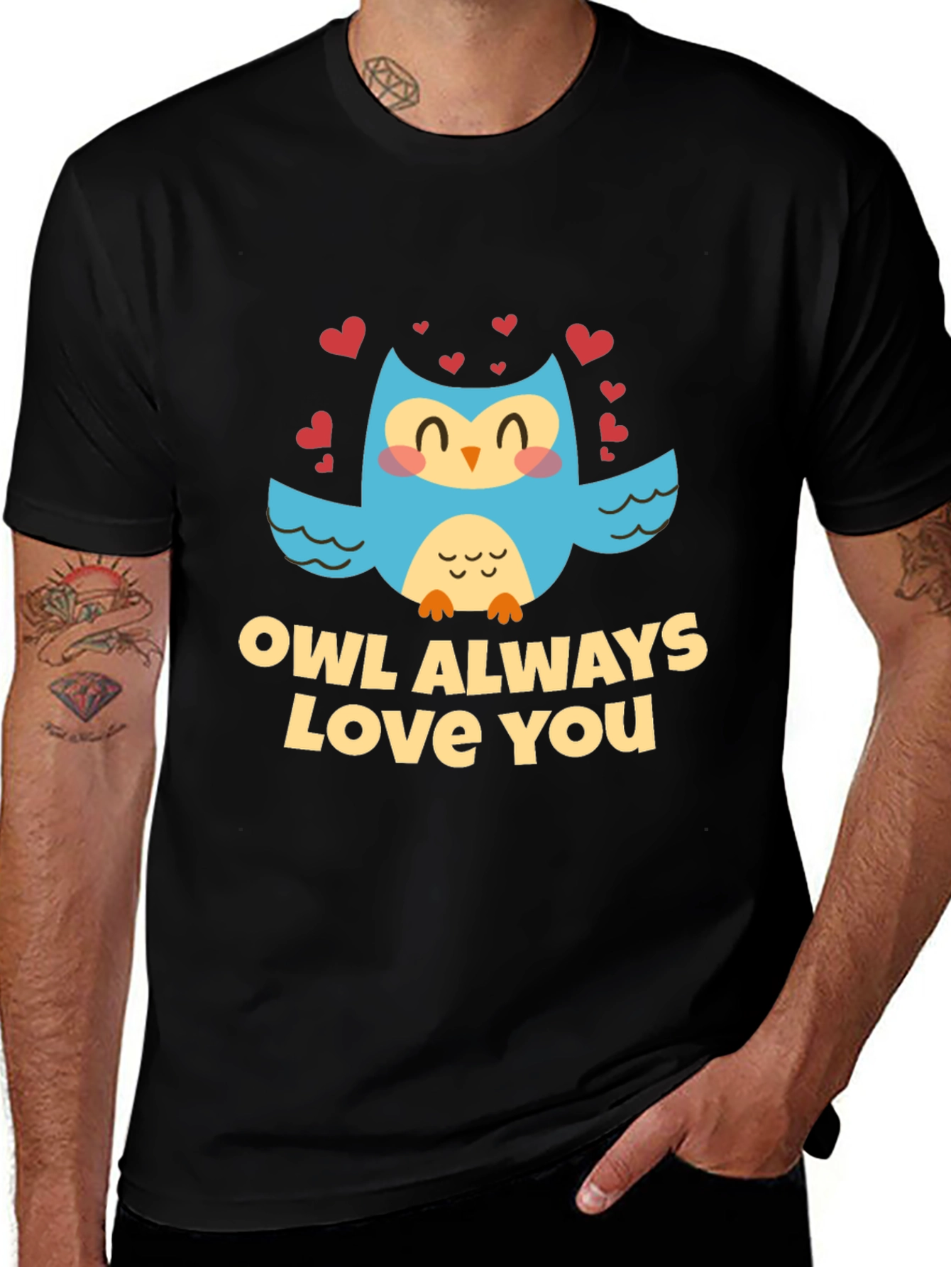 Variant 24 of Owl Always Love You Black Graphic Tee Shirt