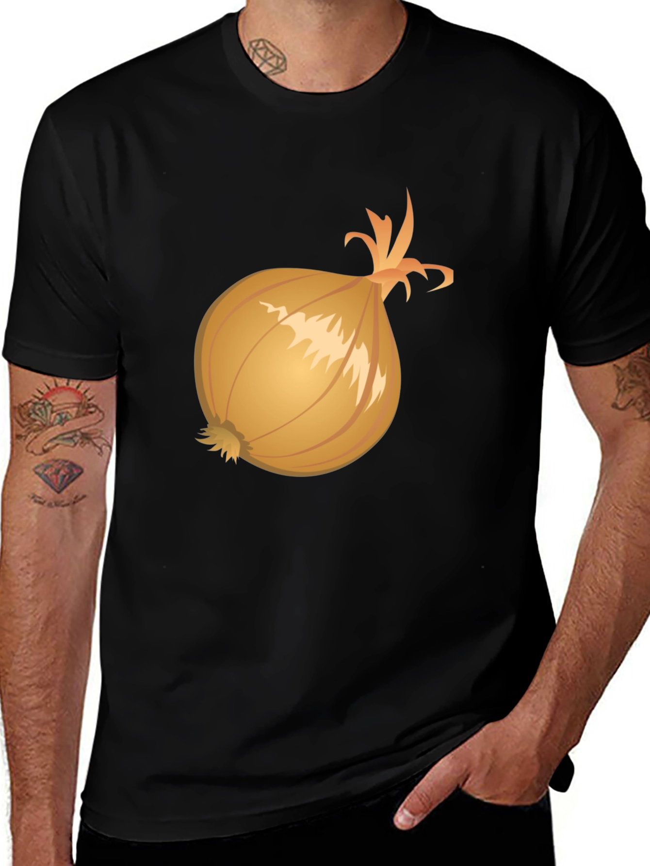 Variant 23 of Onion Graphic Tee - Casual Black T-Shirt