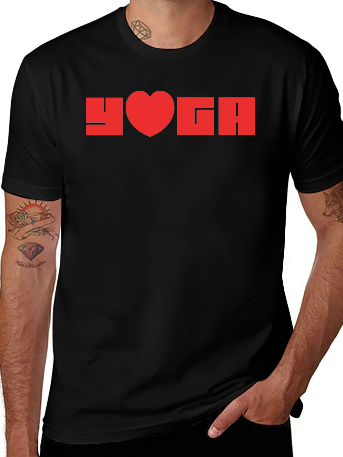 Variant 16 of Yoga Heart Graphic Black T-Shirt