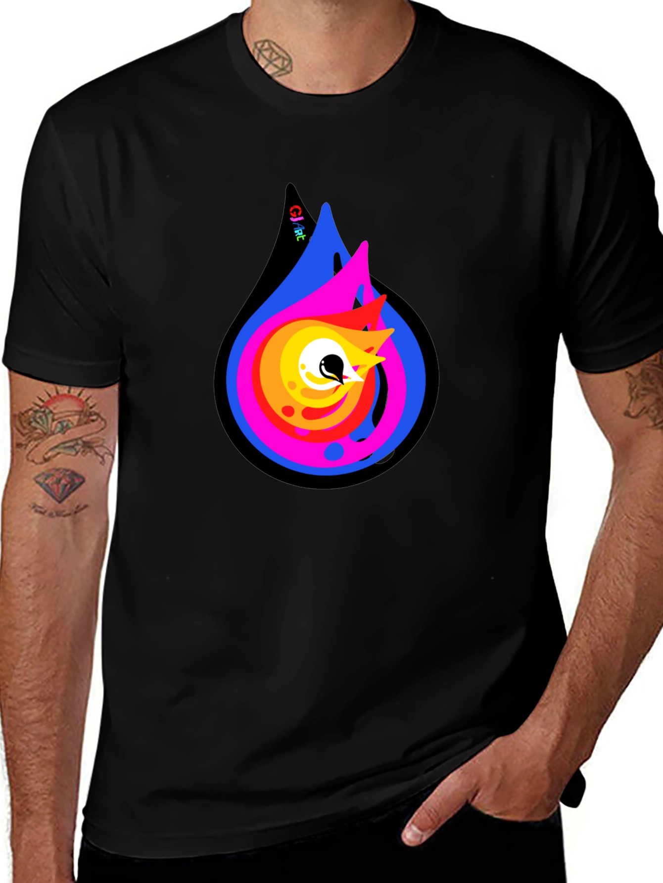 Variant 20 of Abstract Flame Graphic Black T-Shirt