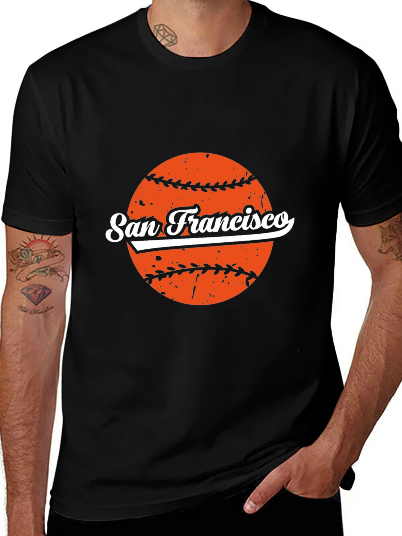Variant 20 of San Francisco Baseball T-Shirt - Black