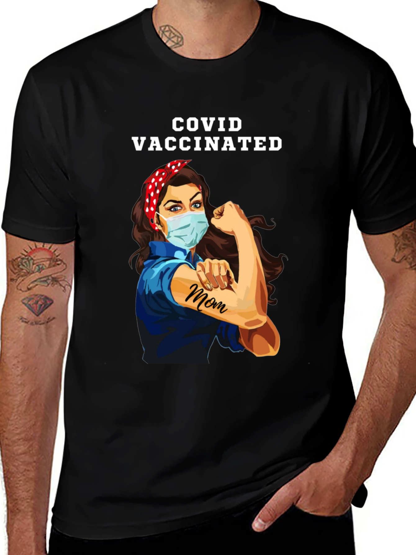 Covid Vaccinated Rosie T-Shirt - Empowered Mom Design