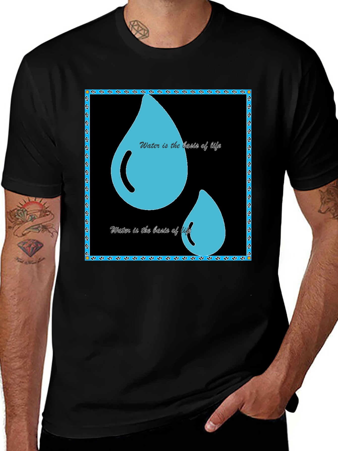 Variant 2 of Water is Life T-Shirt - Black Graphic Tee