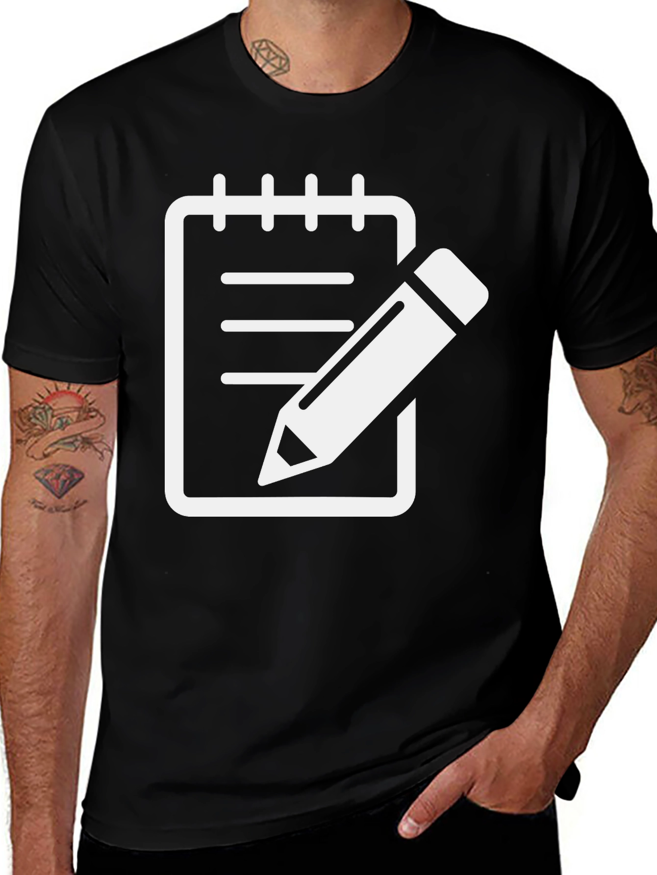 Variant 8 of Note T-Shirt - Black Graphic Tee