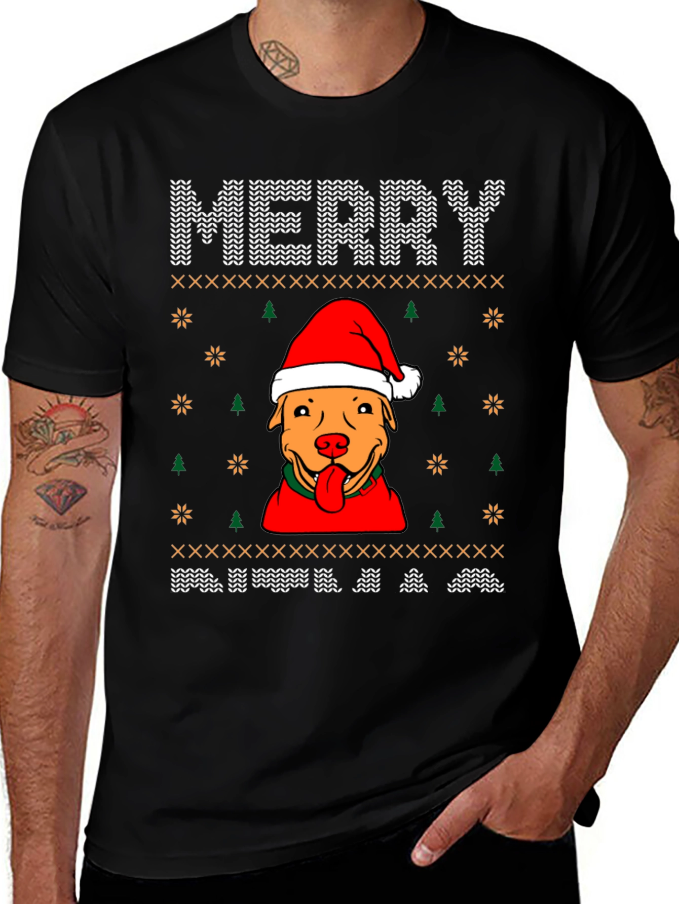 Variant 7 of Merry Pitbull Christmas Sweater T-Shirt