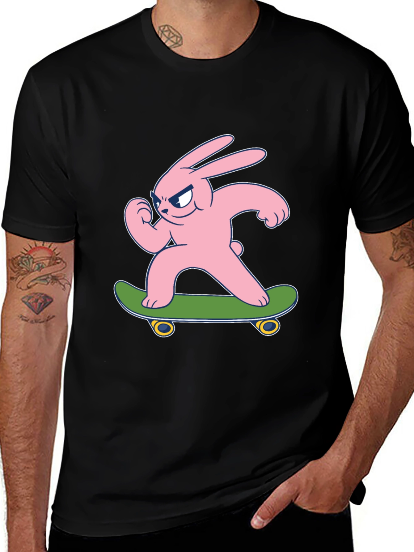 Variant 22 of Skateboarding Bunny Graphic Tee