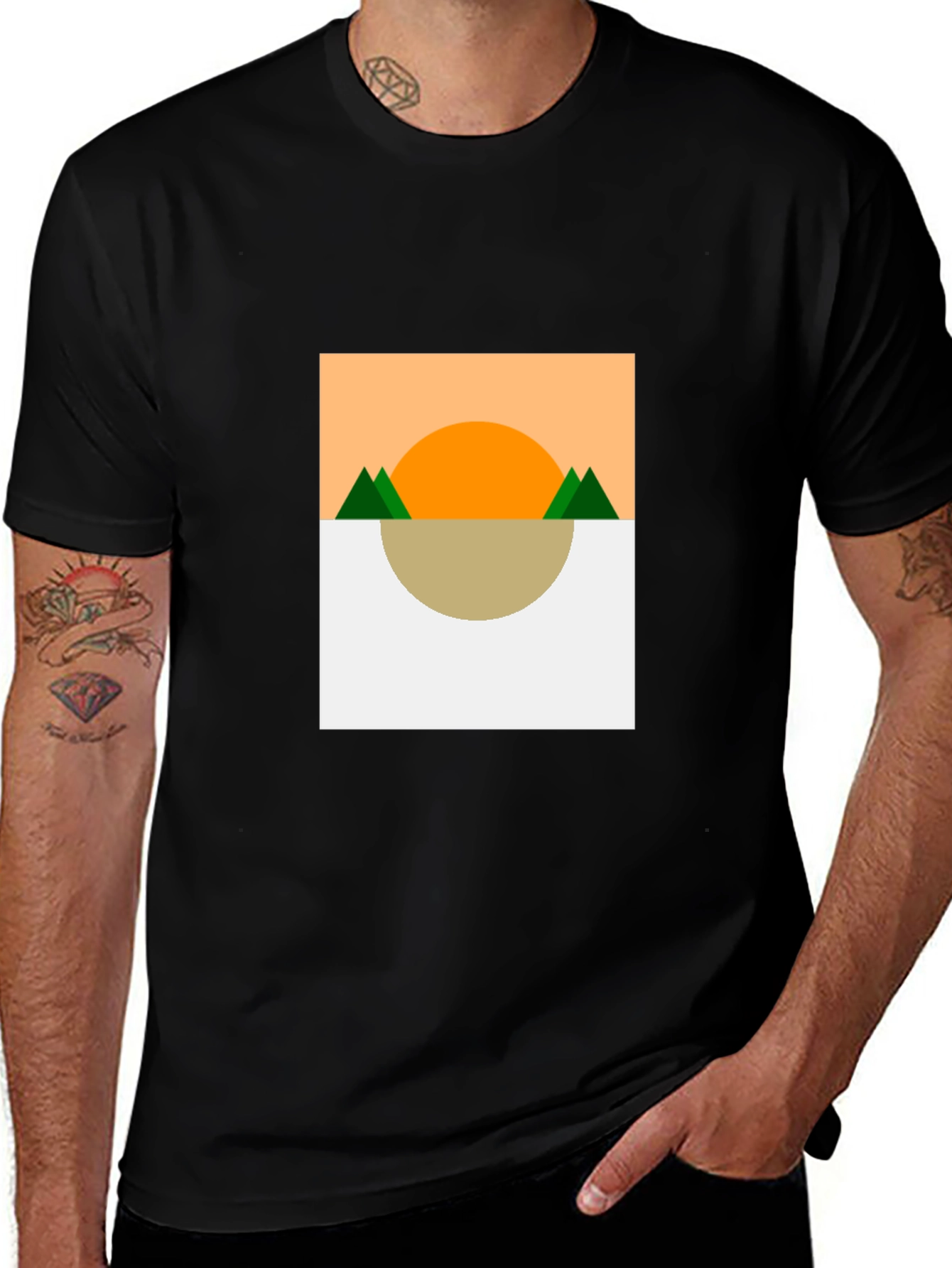 Variant 3 of Geometric Landscape T-Shirt