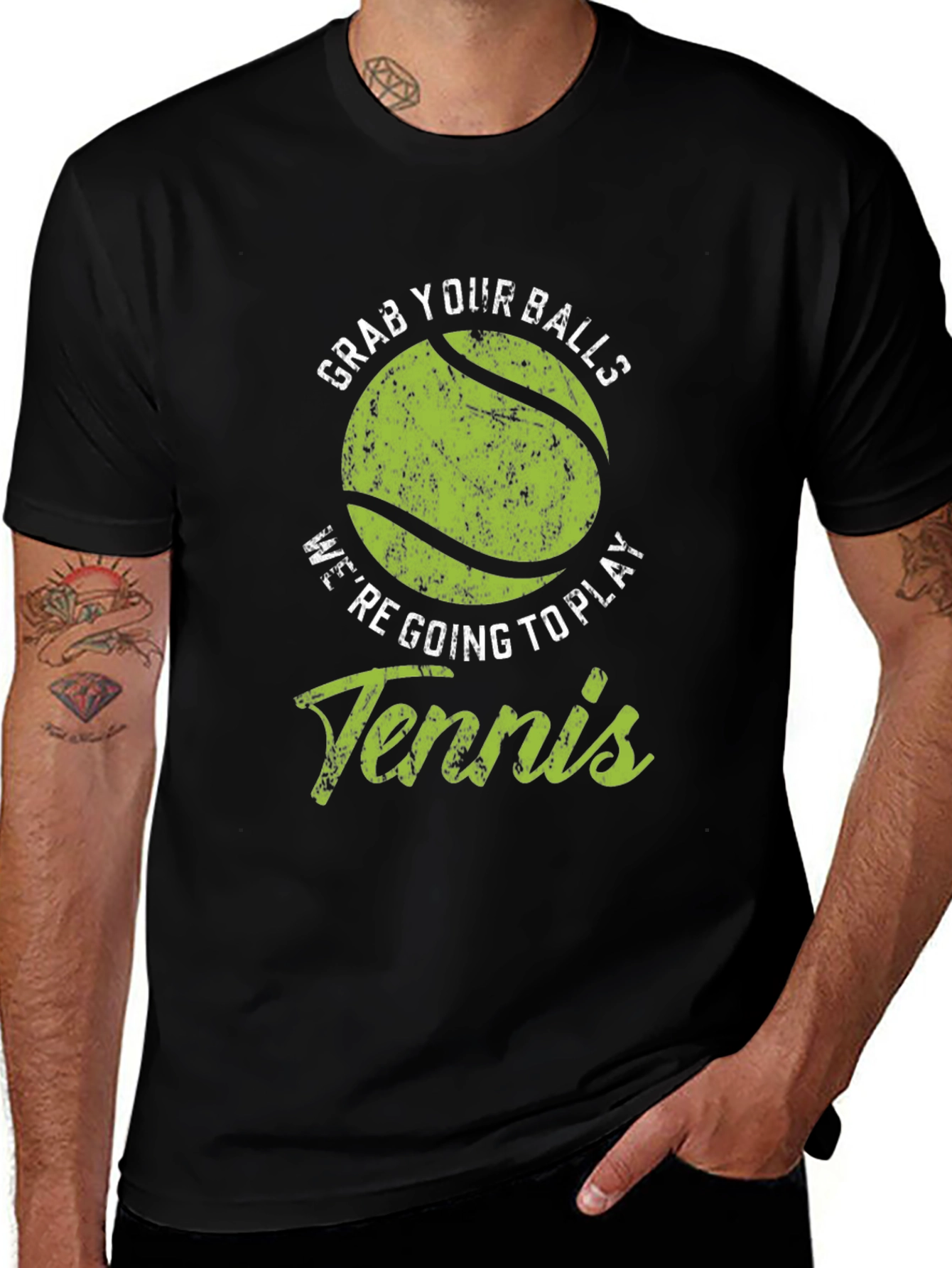 Grab Your Balls Tennis T-Shirt - Funny Graphic Tee