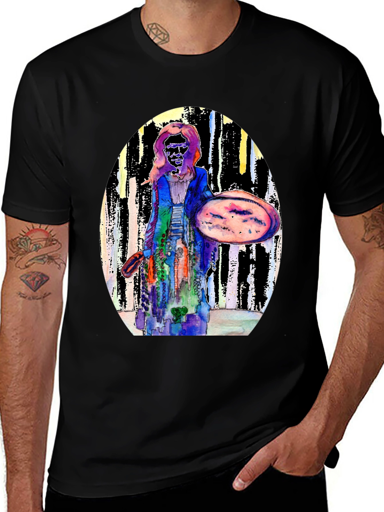 Variant 8 of Watercolor Portrait Tee - Artistic Graphic T-Shirt