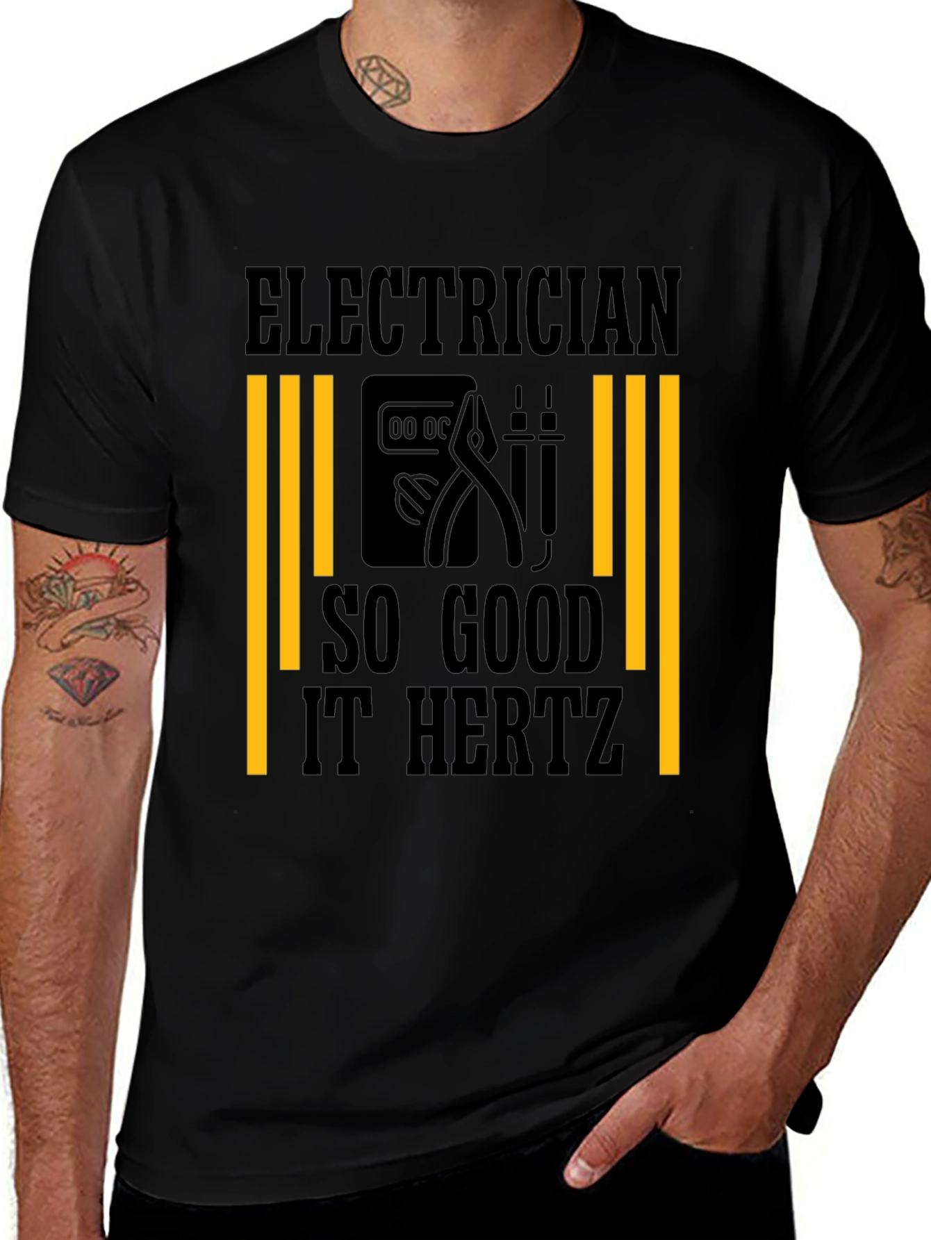 Variant 24 of Electrician Humor T-Shirt - So Good It Hertz