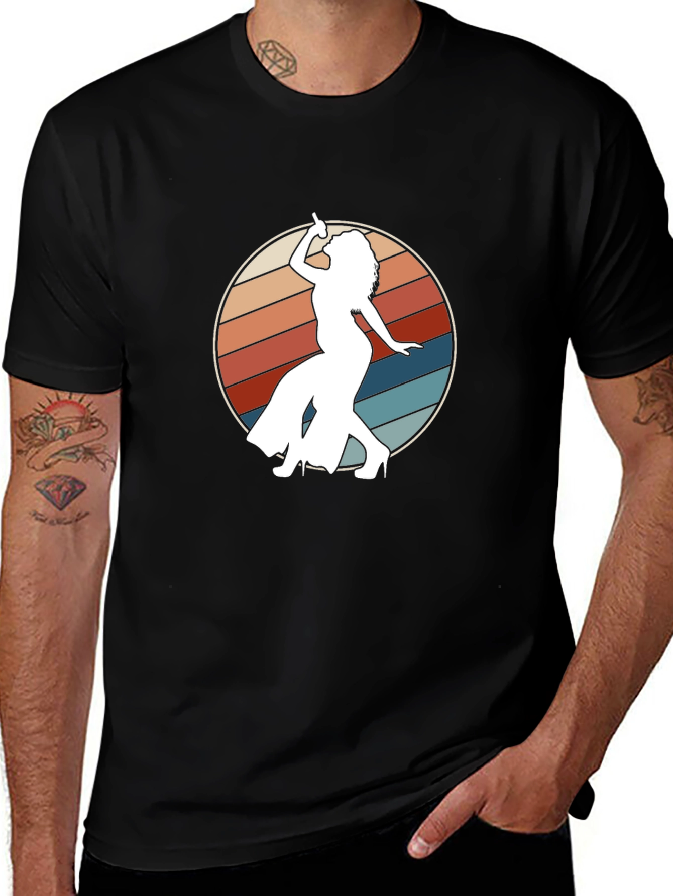 Variant 9 of Retro Disco Dancer Black T-Shirt
