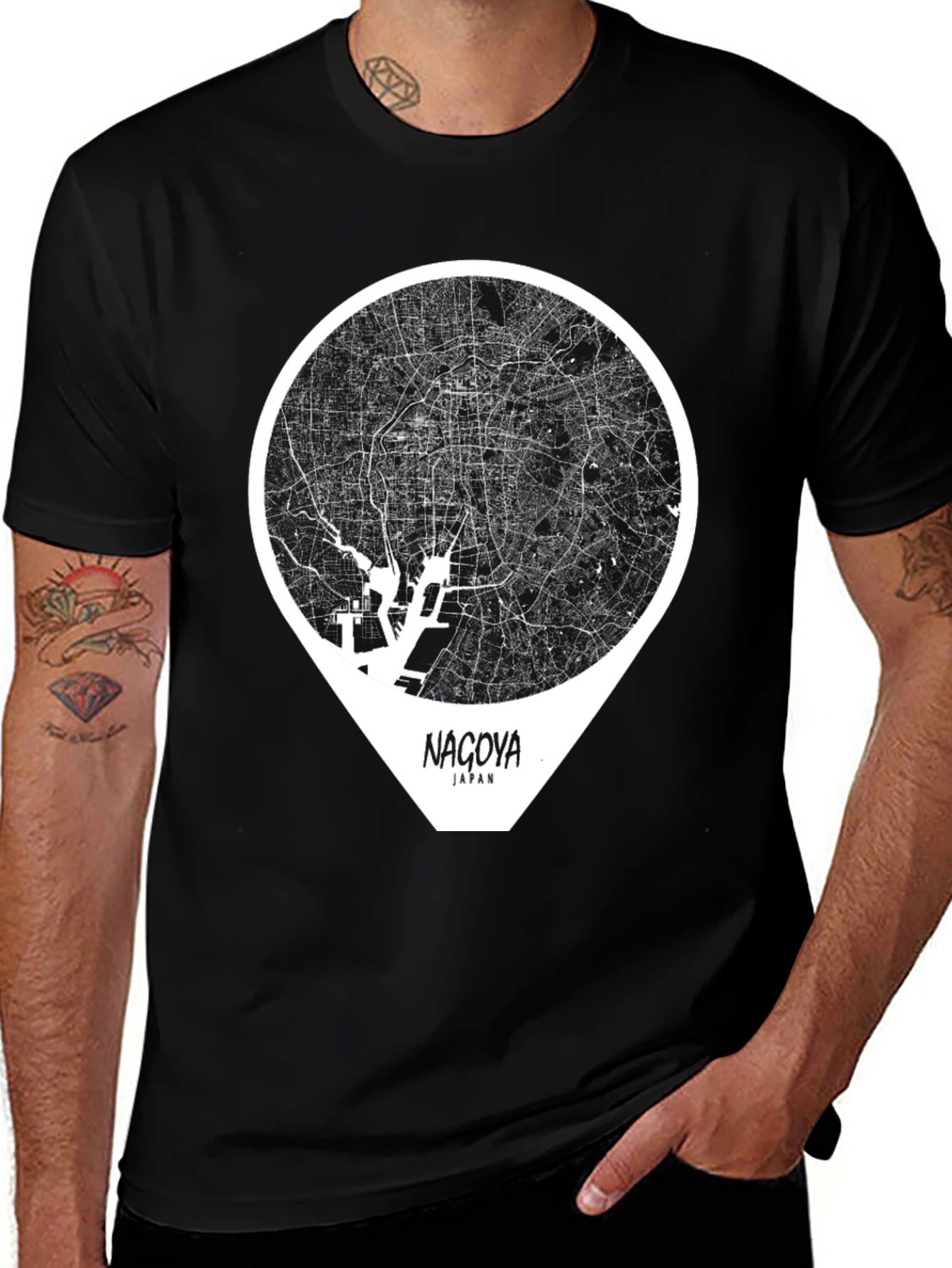 Nagoya Japan Map Graphic Tee