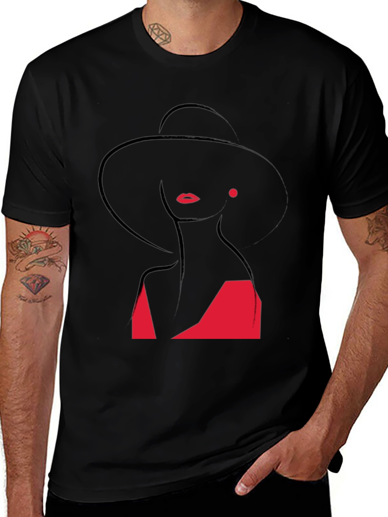 Variant 10 of Elegant Woman in Hat T-Shirt