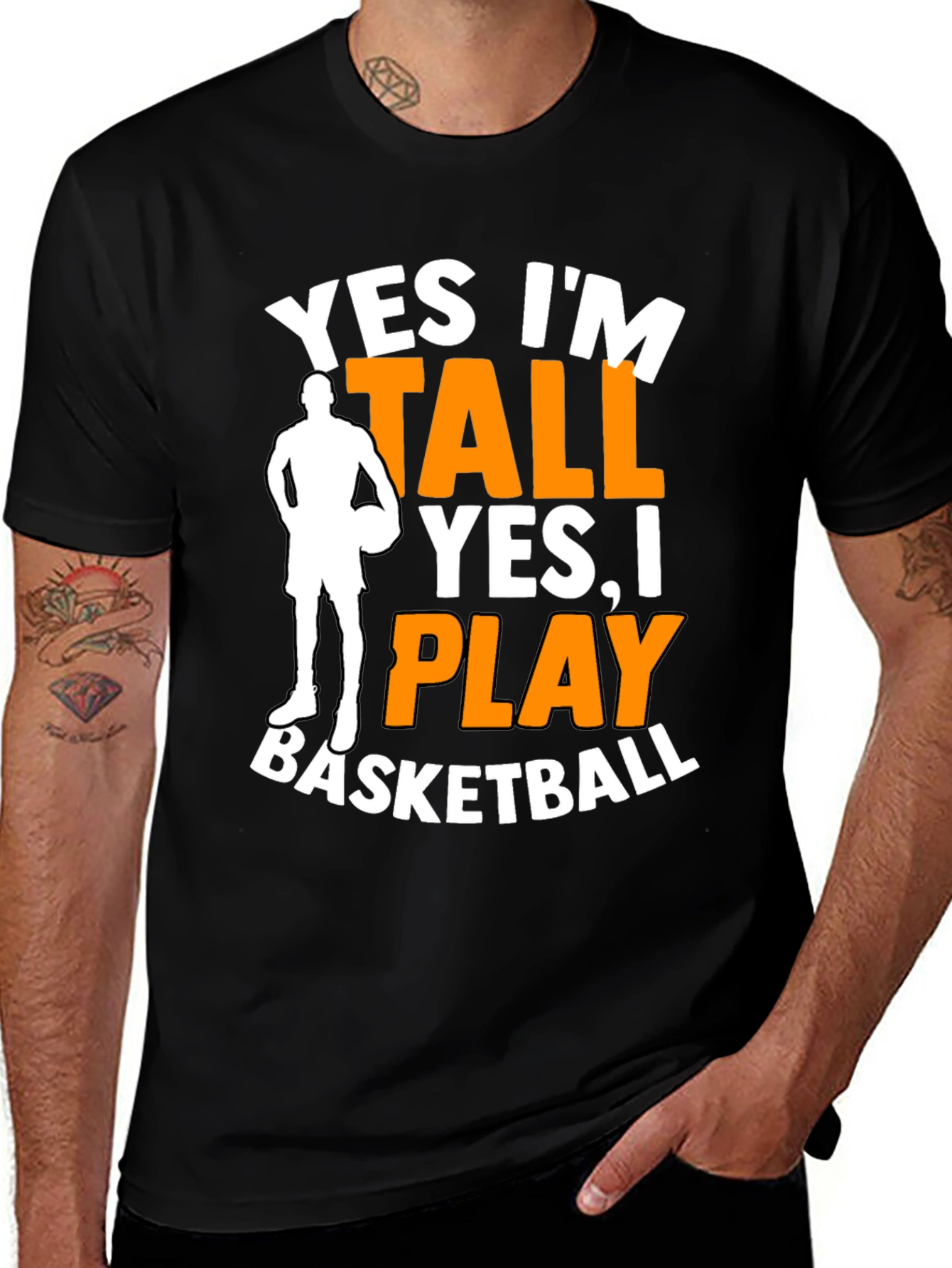Variant 24 of Yes I'm Tall Basketball Graphic Tee