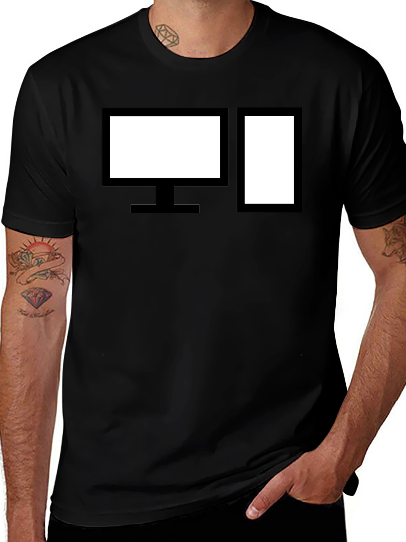 Variant 14 of Black T-Shirt with Computer Graphic