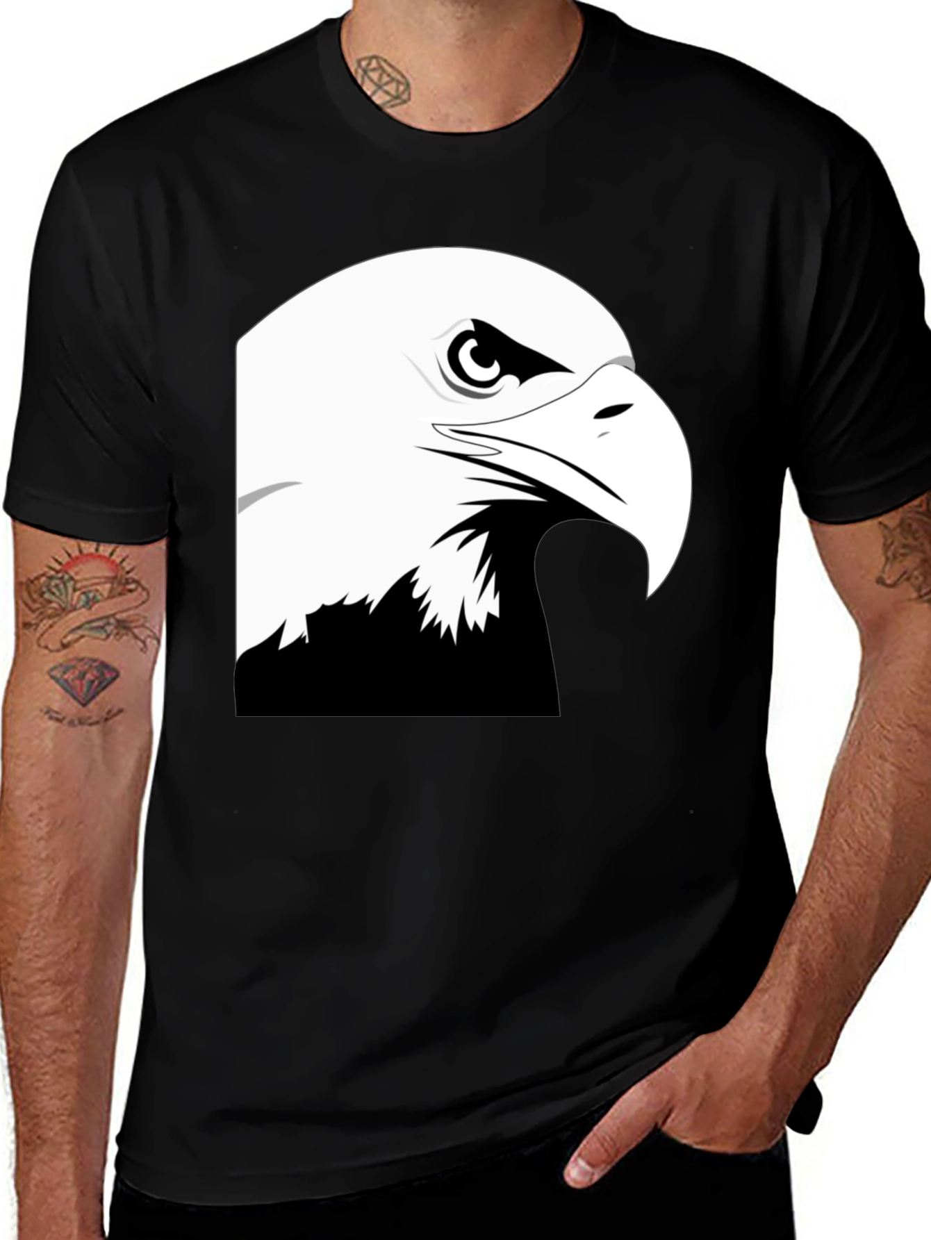 Variant 30 of Eagle Graphic Black T-Shirt - Patriotic Style