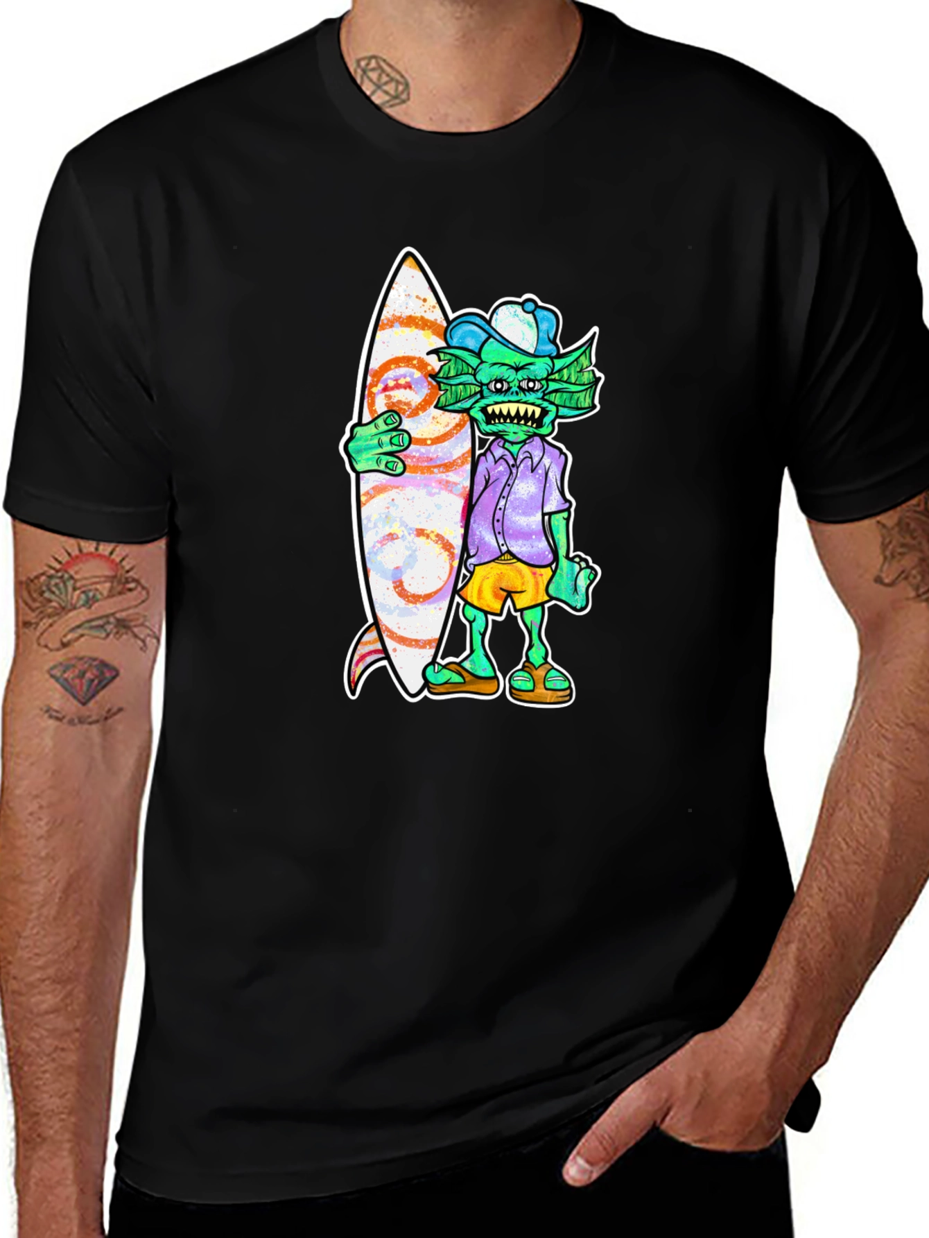 Variant 21 of Surfer Monster T-Shirt - Unique Graphic Tee