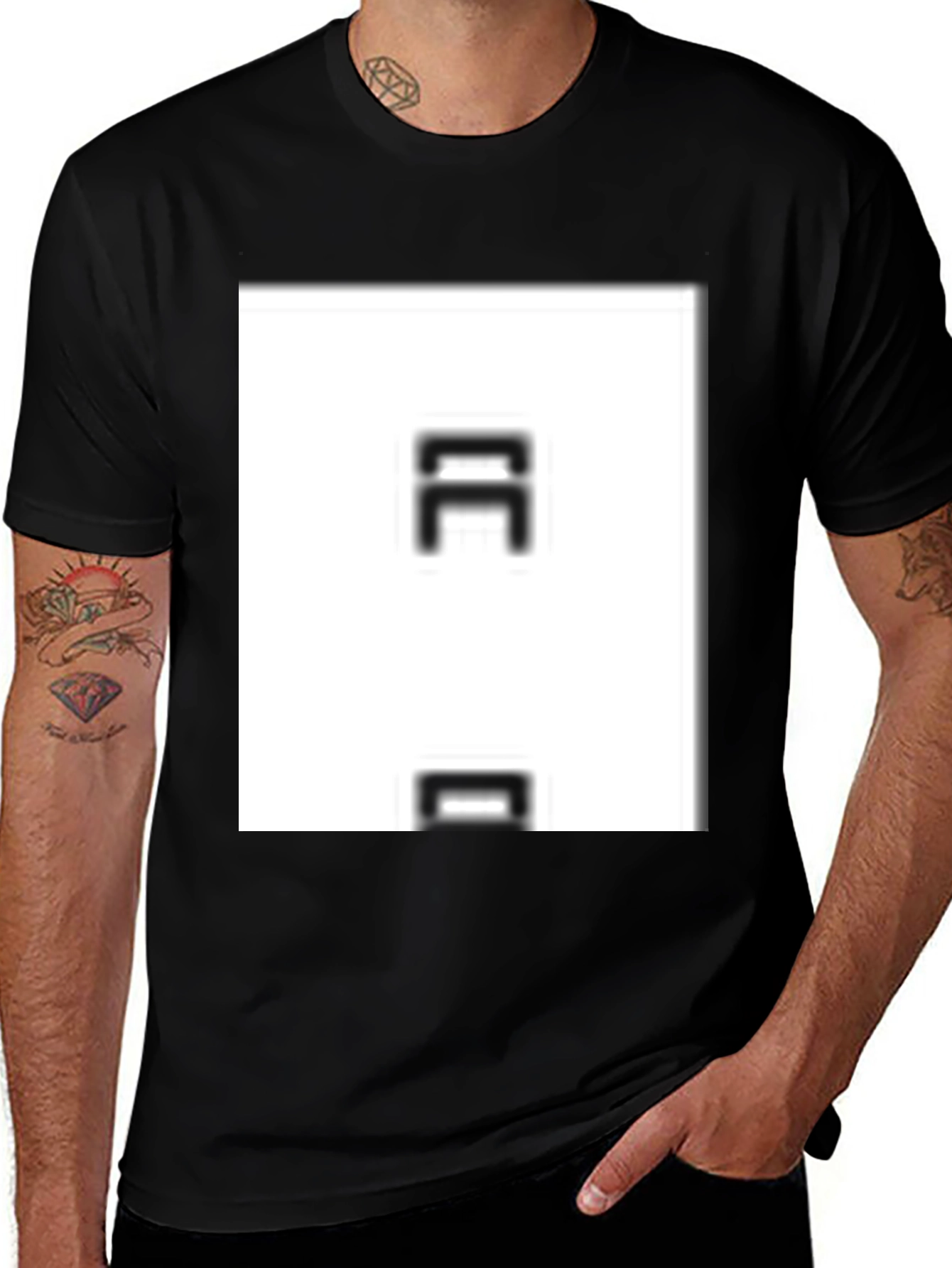 Abstract Graphic Black T-Shirt