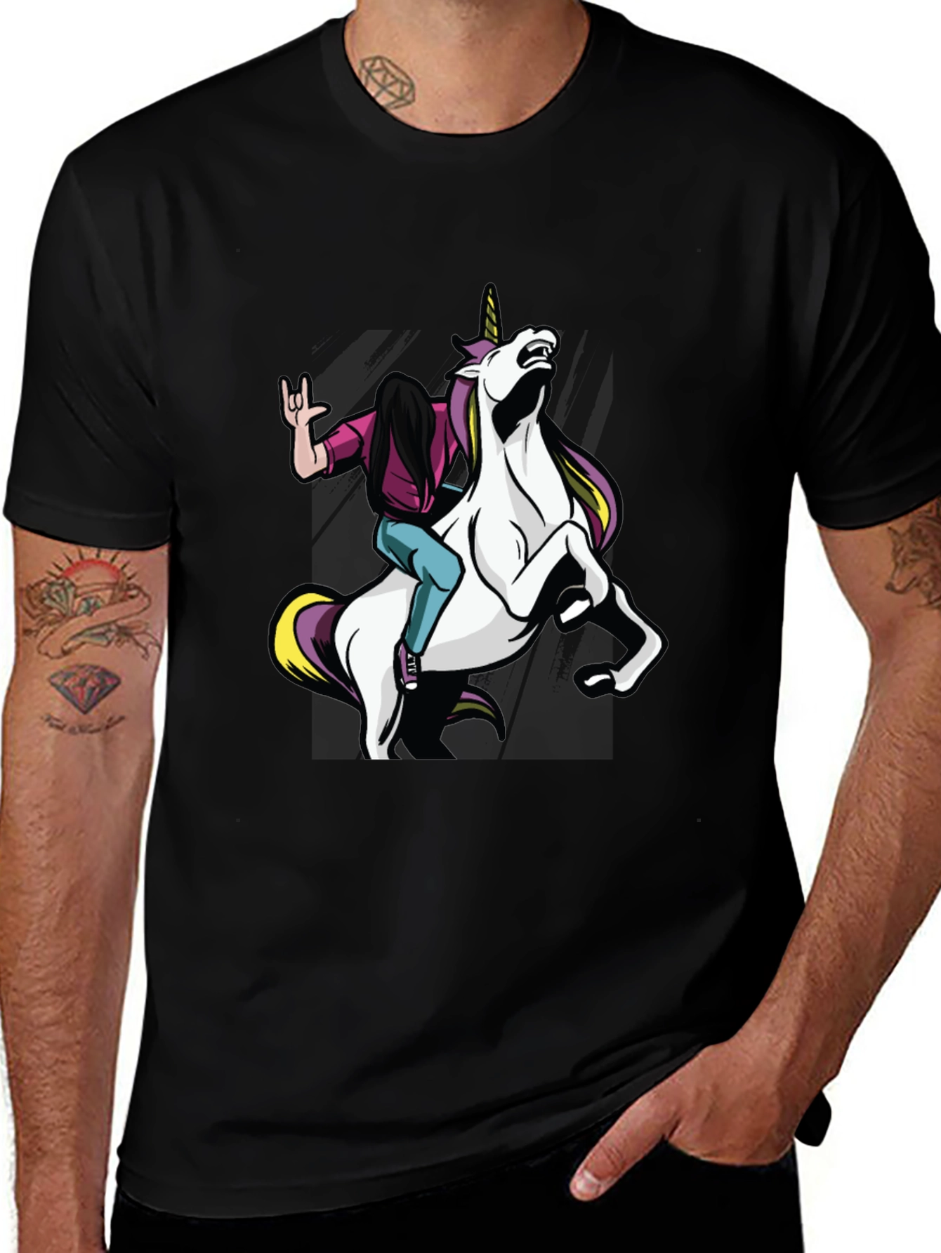 Variant 16 of Rock On Unicorn Graphic Tee