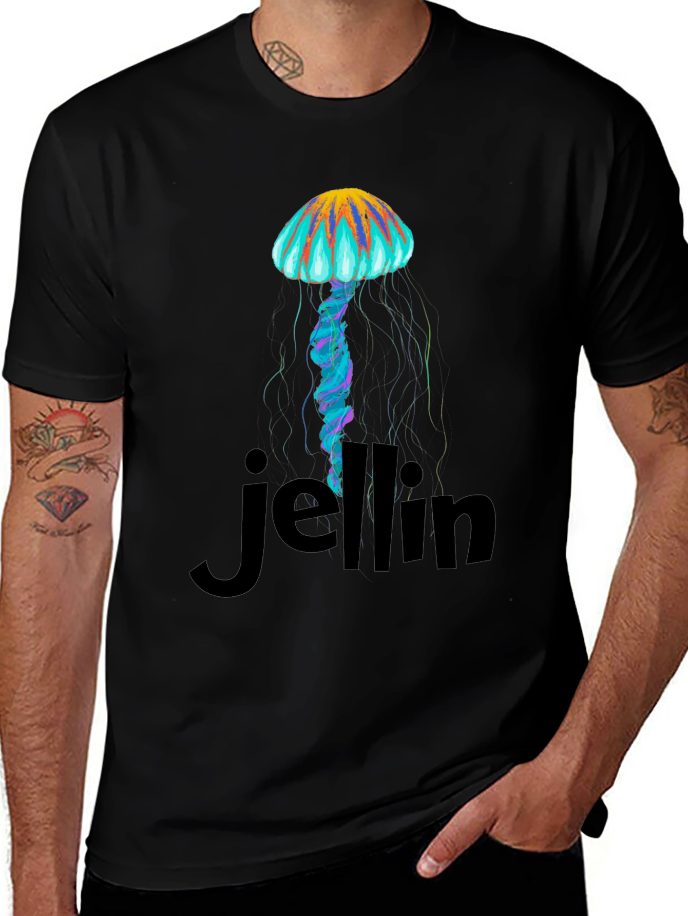 Variant 8 of Jellin' Jellyfish Graphic Tee - Black