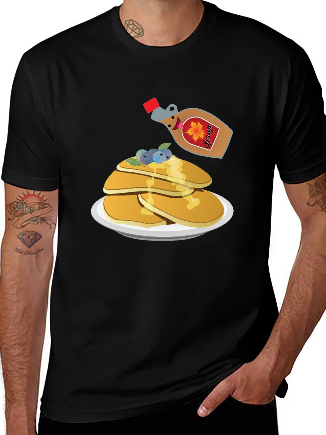 Pancake Breakfast Graphic Tee - Funny Food Shirt