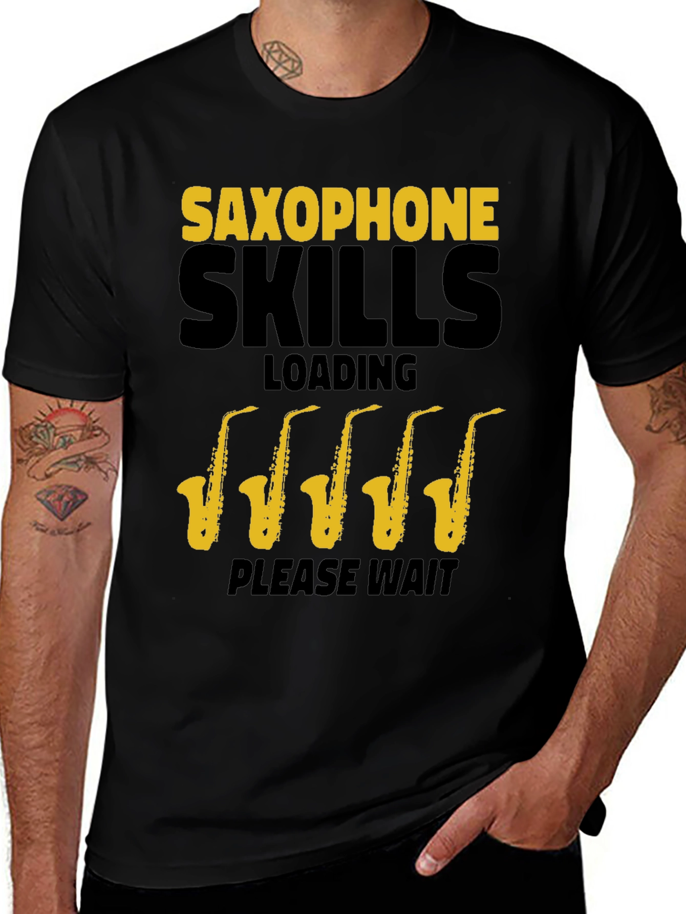 Variant 7 of Saxophone Skills T-Shirt - Loading Please Wait