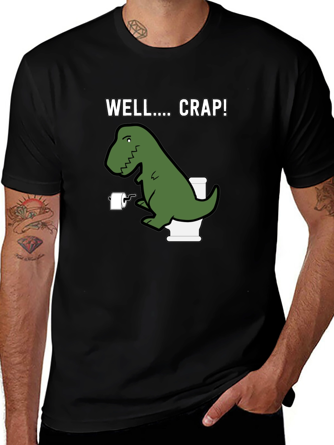 Variant 14 of Dino Toilet Humor T-Shirt - Well... Crap!