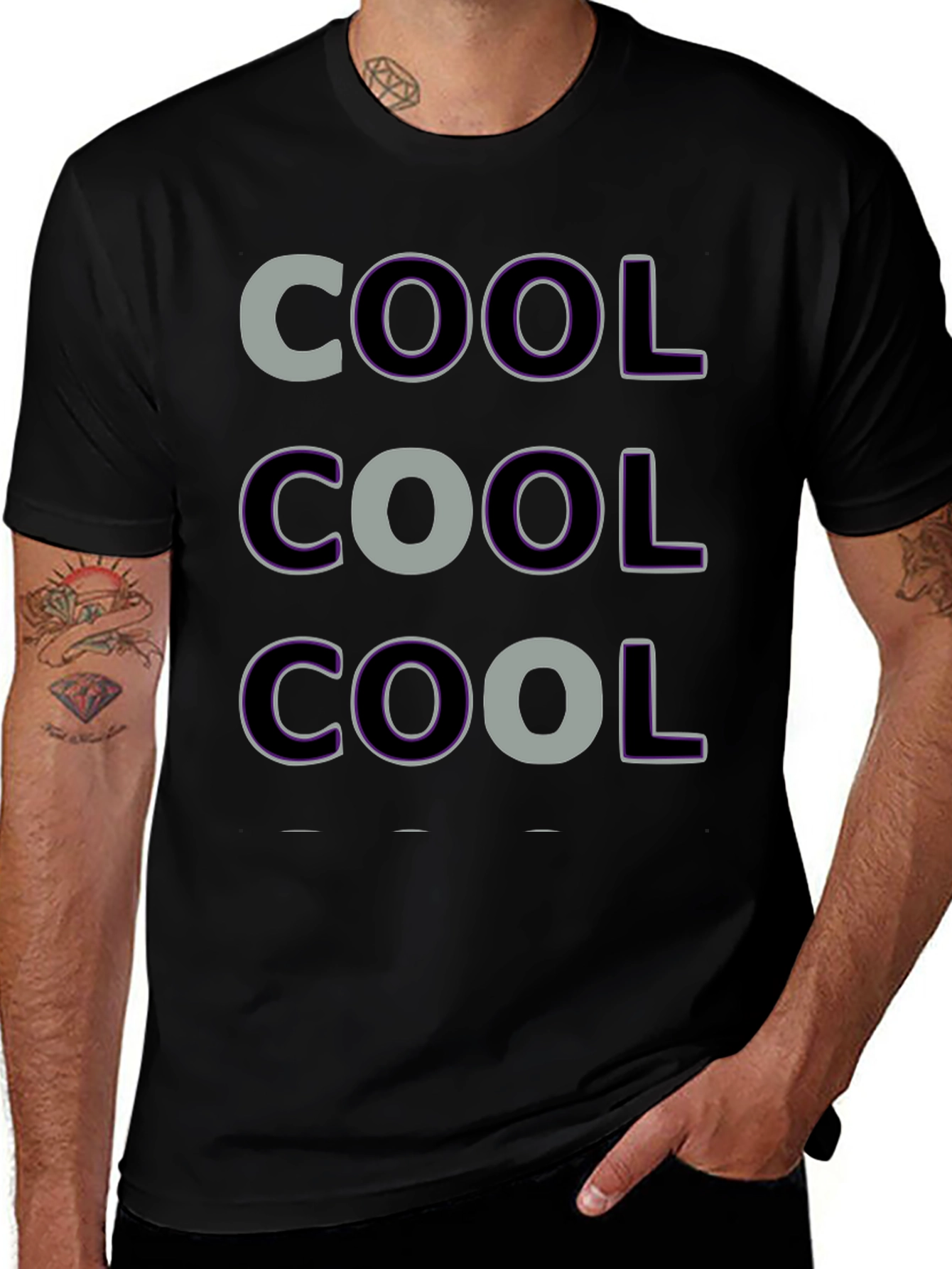 Variant 2 of Cool Graphic Print Men's Black T-Shirt