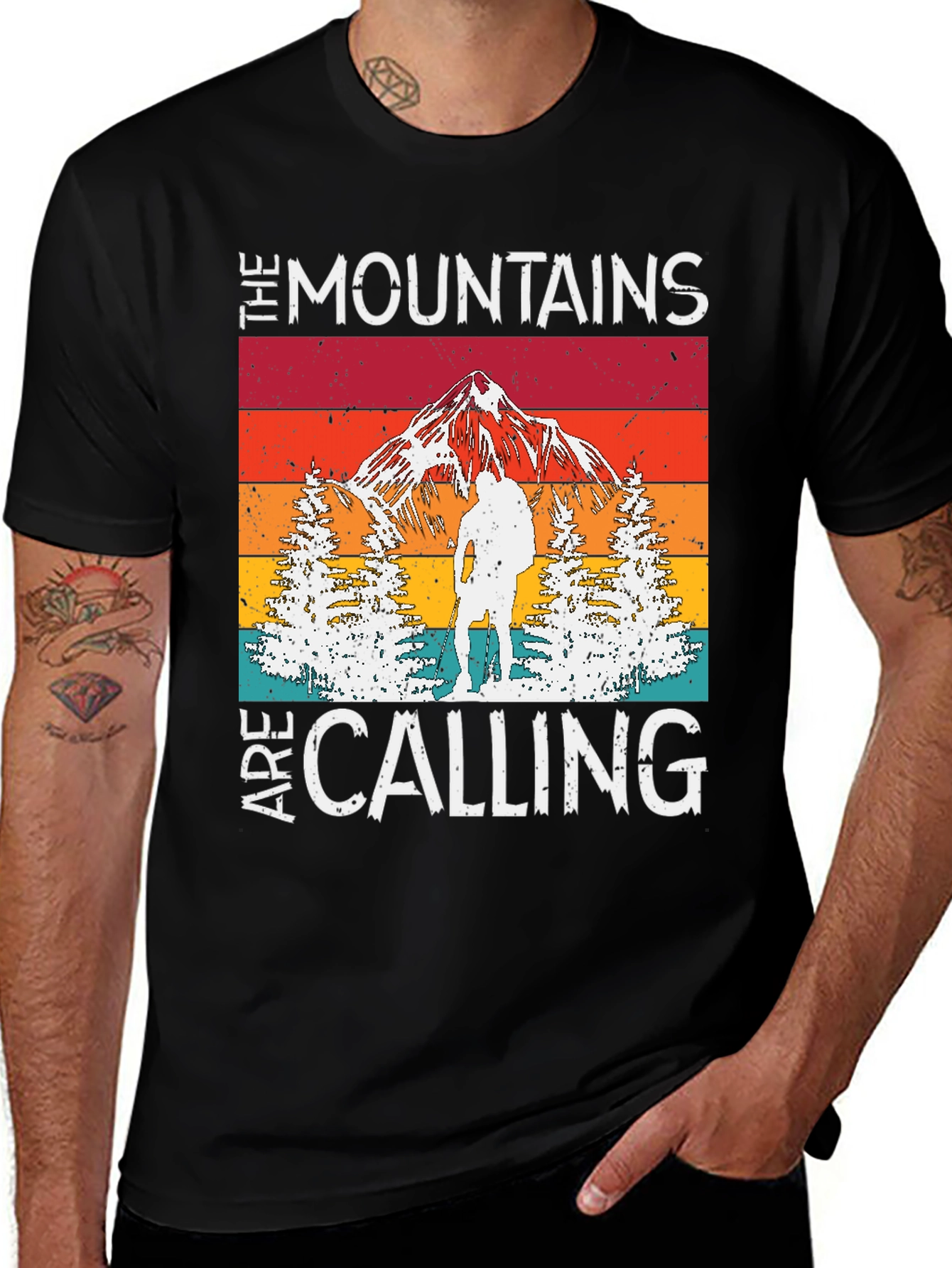 Variant 25 of Mountains Are Calling Retro T-Shirt