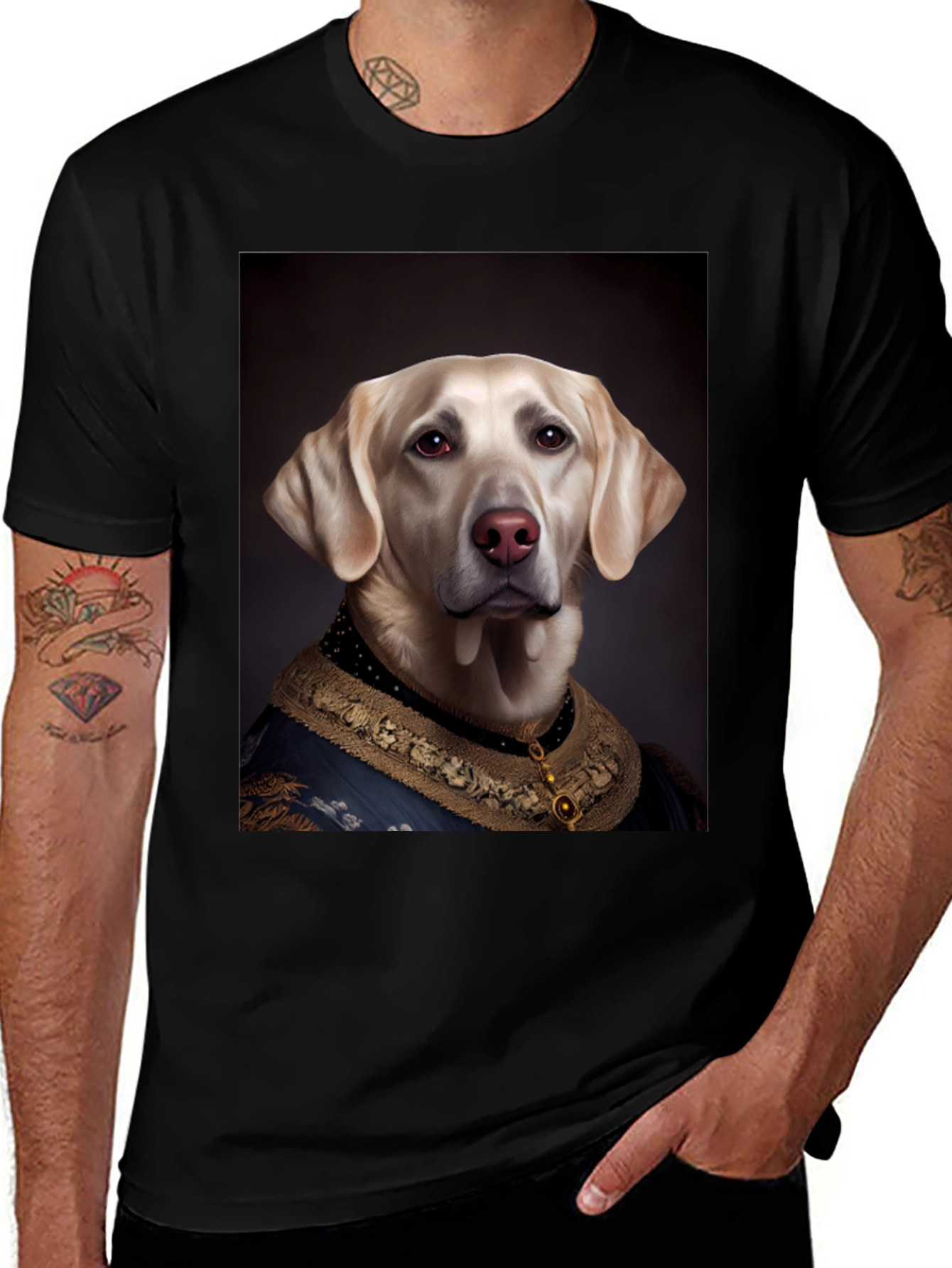 Variant 15 of Regal Dog T-Shirt: Royal Labrador Portrait
