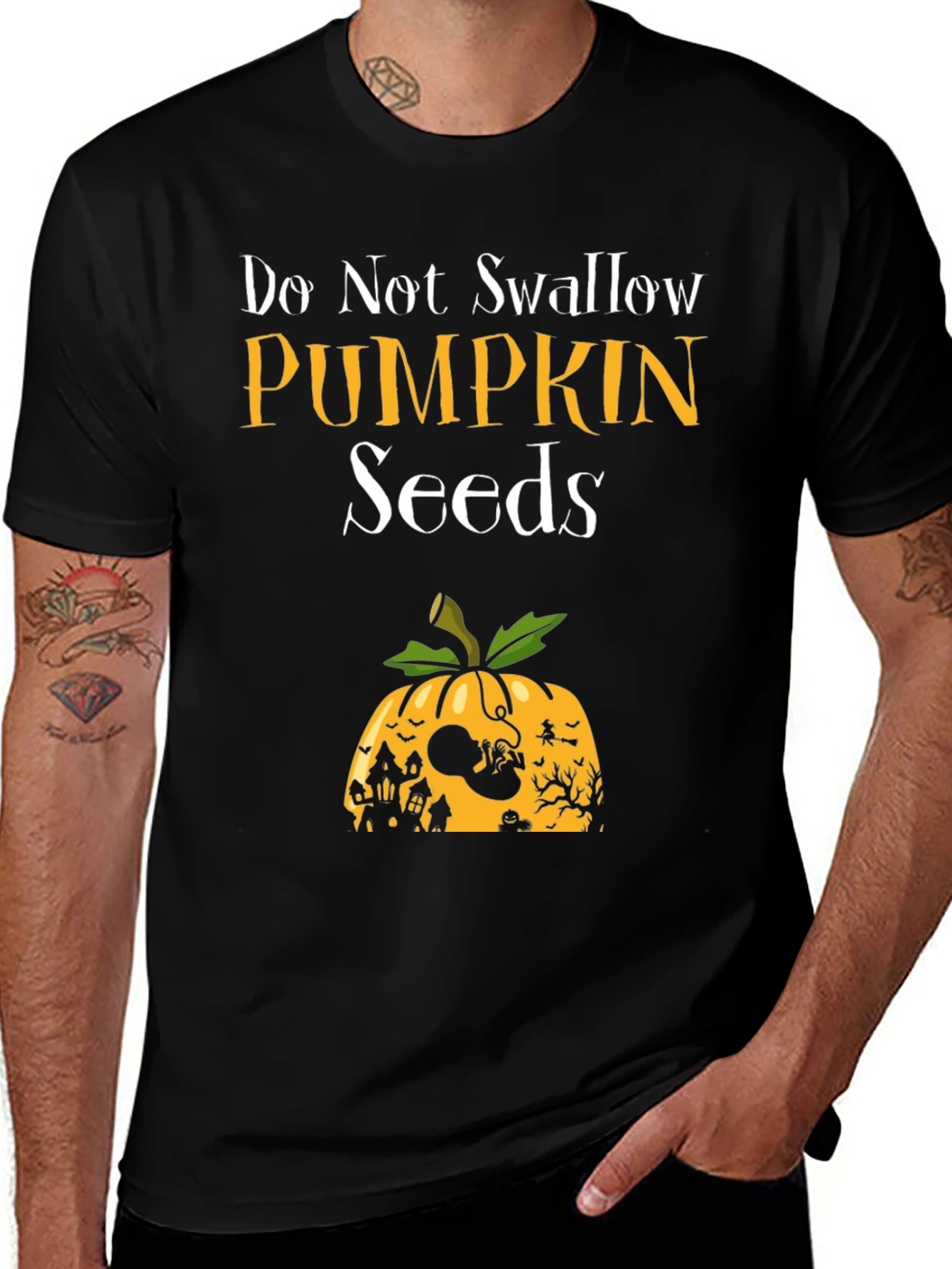 Variant 11 of Halloween Pregnancy Pumpkin T-Shirt