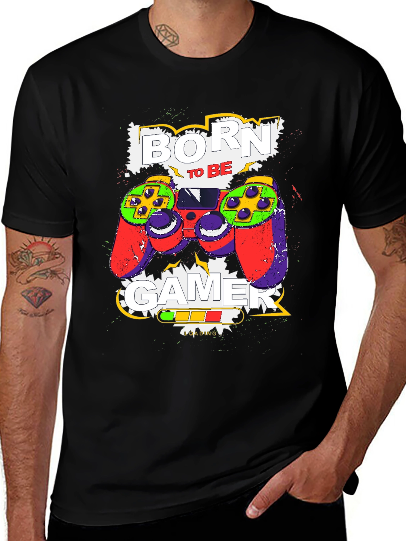 Variant 22 of Born to Be Gamer Black T-Shirt