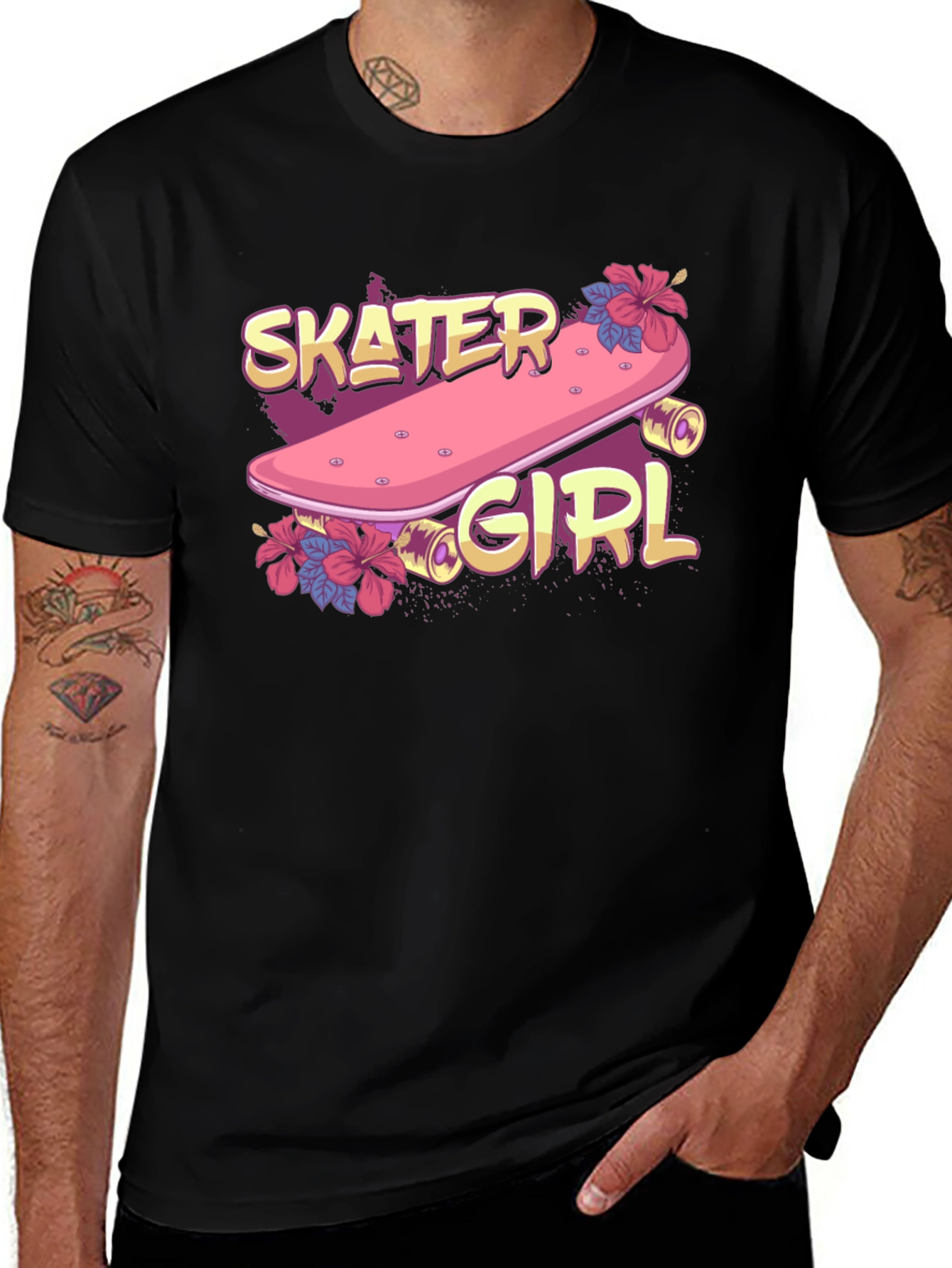 Variant 11 of Skater Girl Graphic T-Shirt - Trendy Skateboarding Style