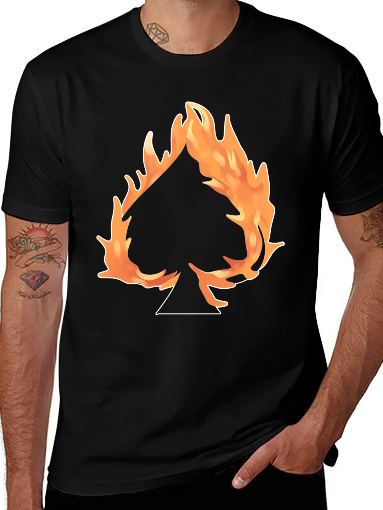 Variant 15 of Fiery Spade T-Shirt - Bold Graphic Tee