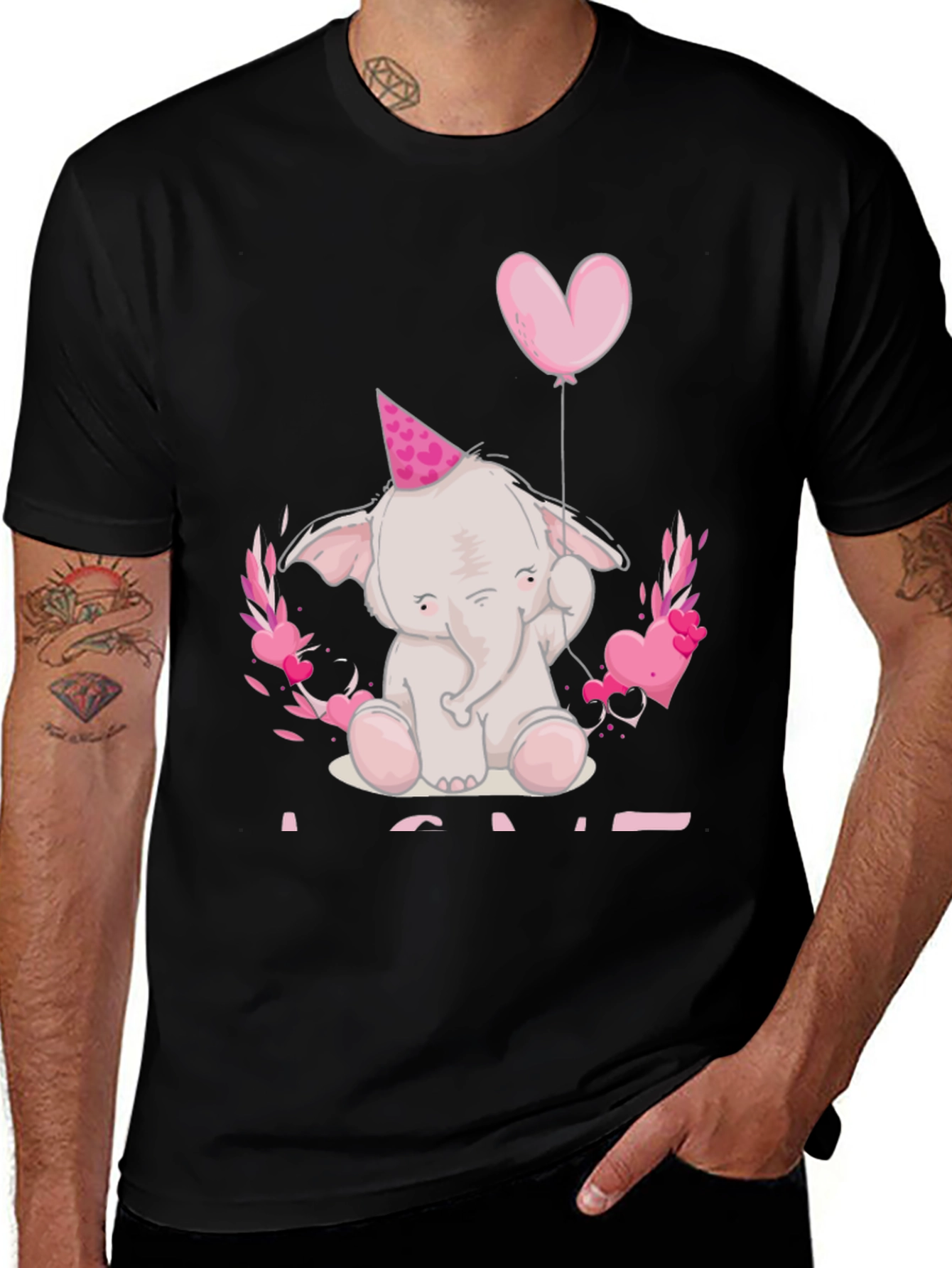 Variant 13 of Cute Elephant Heart Balloon Graphic Tee
