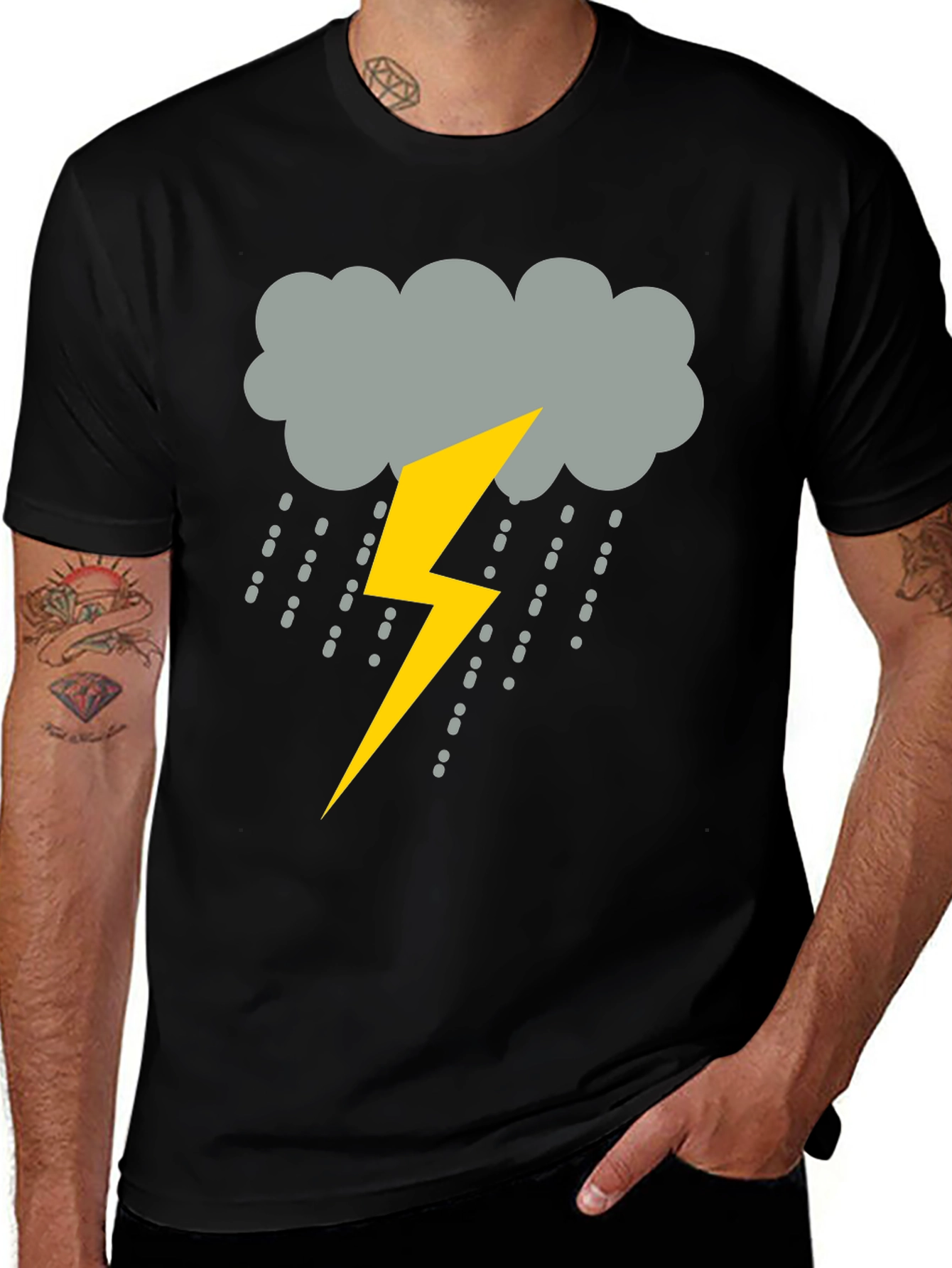 Variant 29 of Stormy Weather T-Shirt - Cloud & Lightning Design