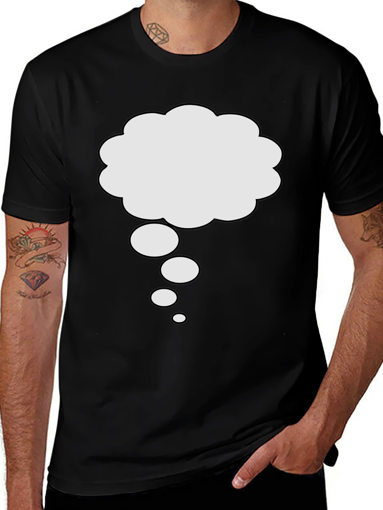 Variant 13 of Thinking Cloud Black T-Shirt