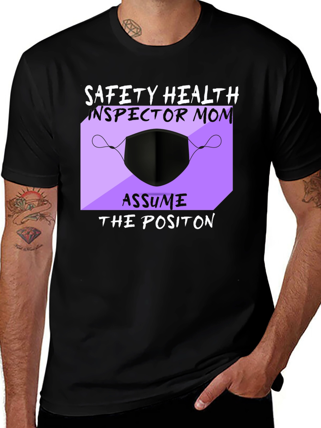 Variant 7 of Safety Health Inspector Mom T-Shirt Mask Graphic