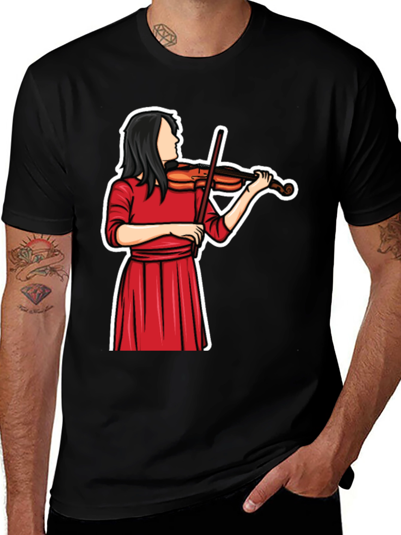 Variant 28 of Violinist Graphic Tee - Musical Style T-Shirt