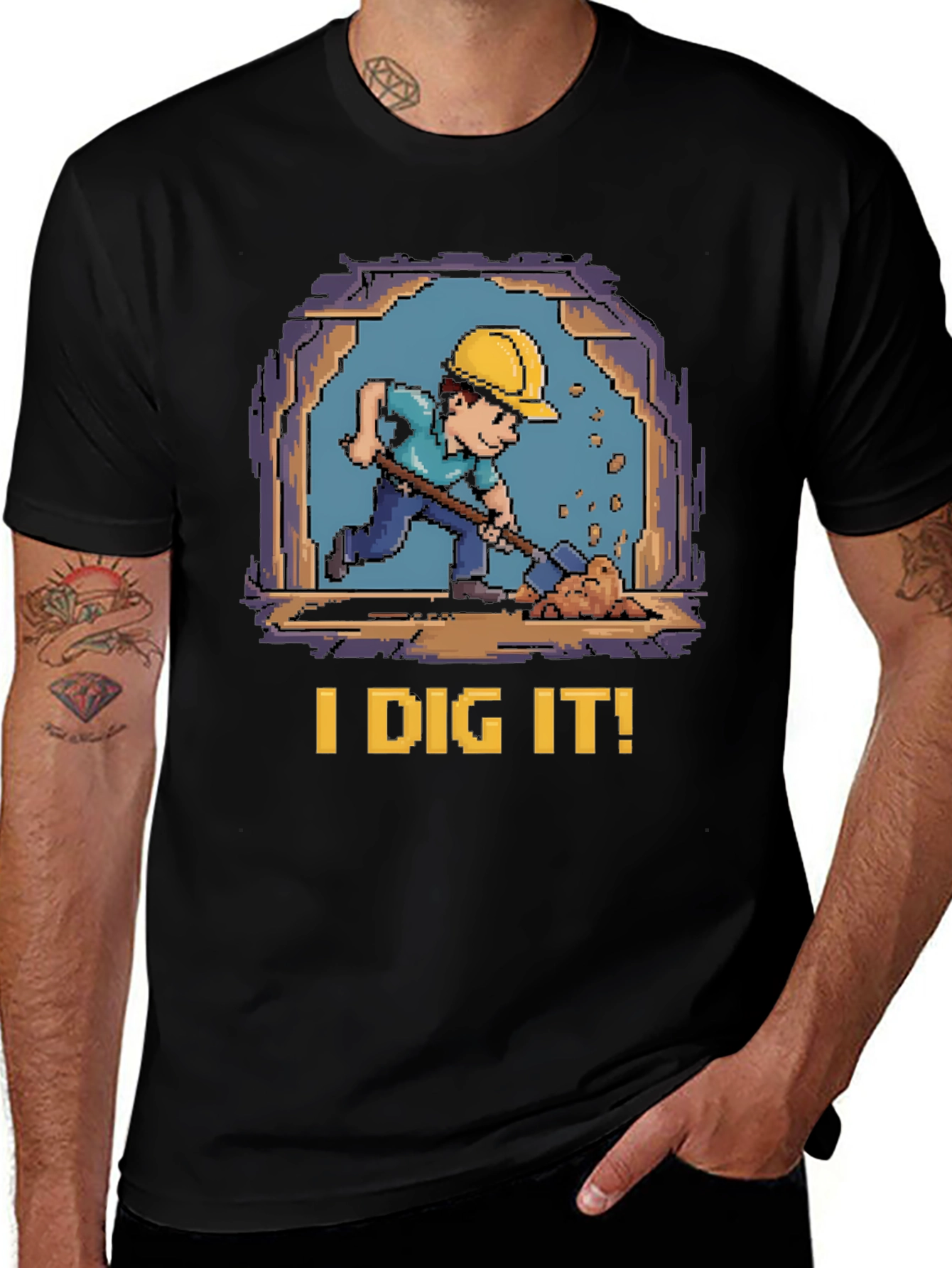 I Dig It! Retro Pixel Art T-Shirt