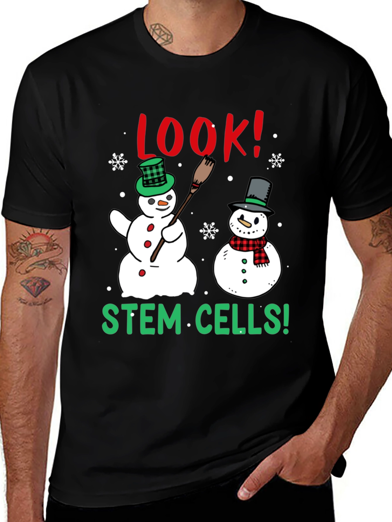 Funny STEM Cells Snowman T-Shirt