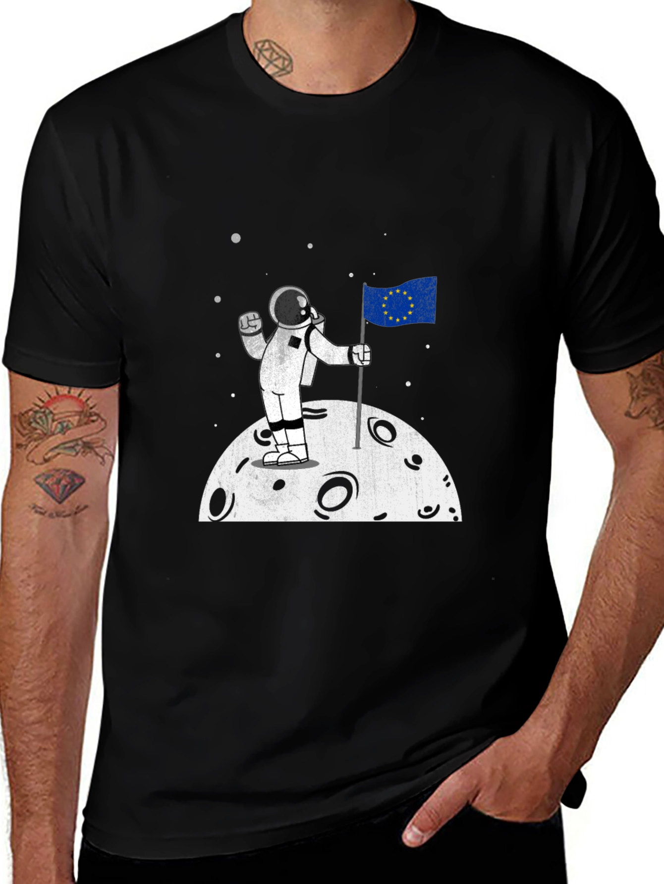 Astronaut EU Flag Graphic Tee