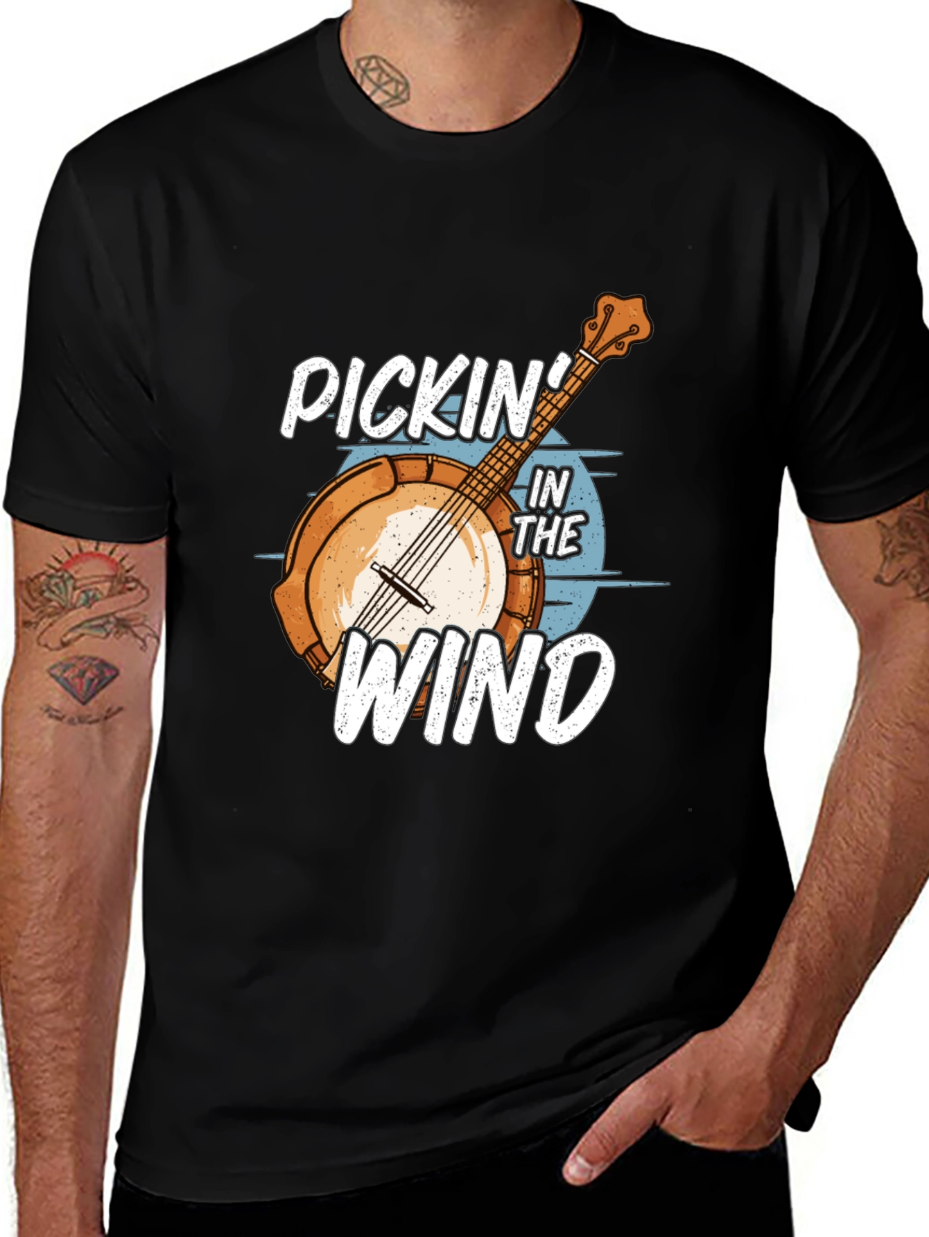 Variant 11 of Pickin' In The Wind Banjo Graphic Tee