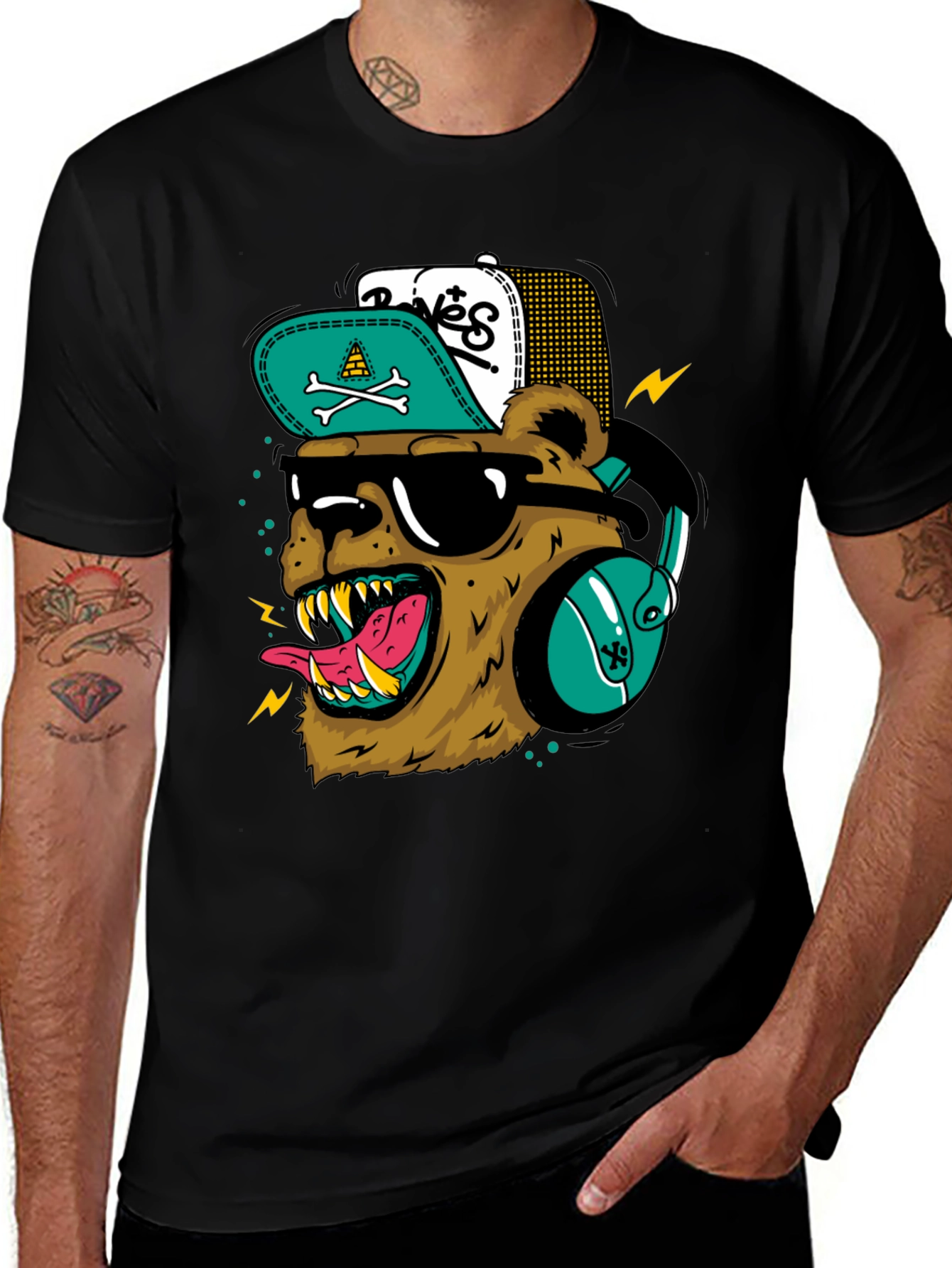 Variant 16 of Cool Bear Graphic Tee - DJ Bear