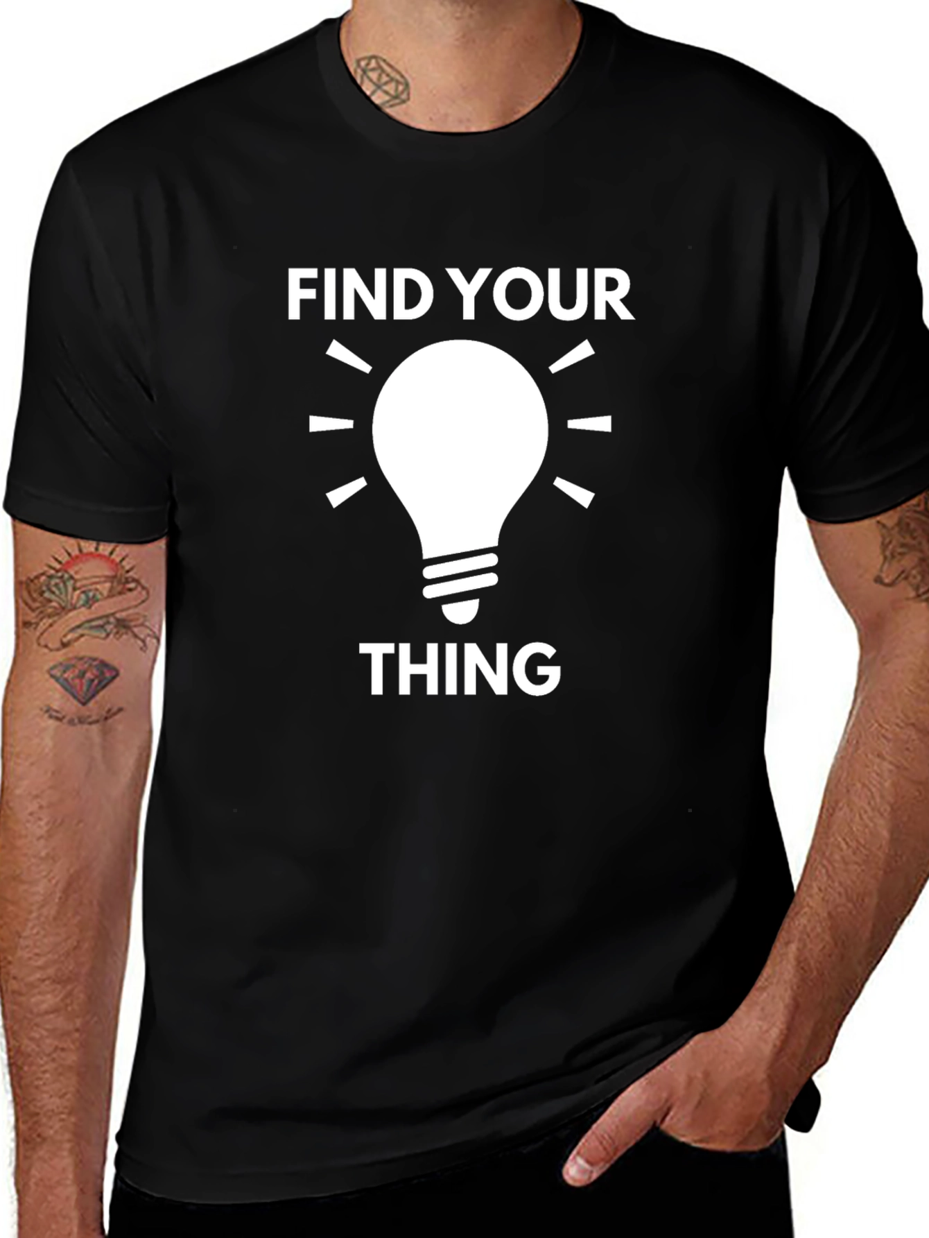 Variant 18 of Find Your Thing Graphic Tee - Black Cotton T-Shirt