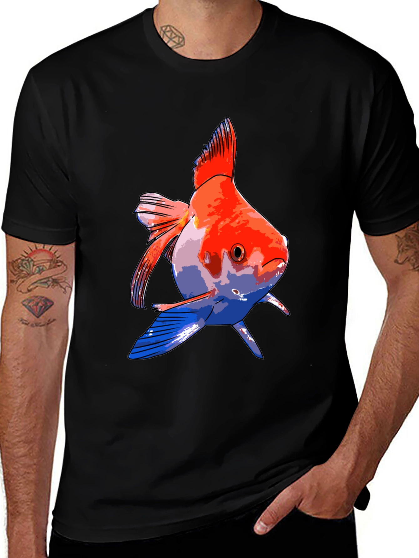 Variant 28 of Goldfish Graphic Print Black T-Shirt