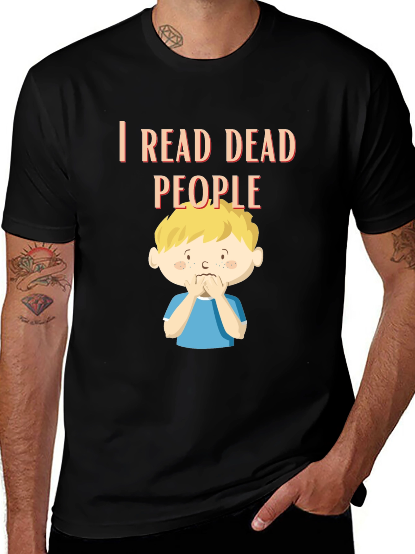 Variant 24 of I Read Dead People Graphic Tee - Black
